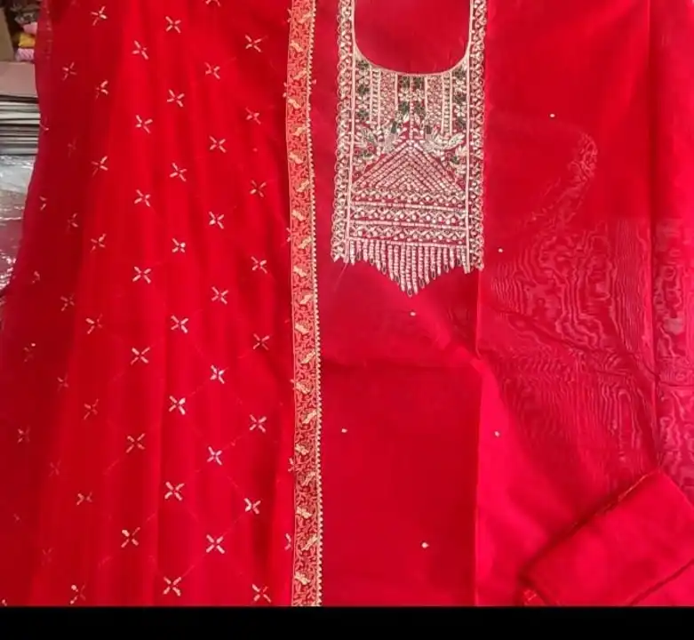 #karva chauth special #red colour in 🌹#panjabi suits order no. 8950856701 #Instagram hit design uploaded by Deep boutique collection gohana on 9/22/2023
