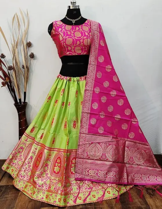 Pure Silk Designer Inner Cancan Lehenga With Banarasi Dupatta uploaded by KCPC Bandhani on 9/22/2023