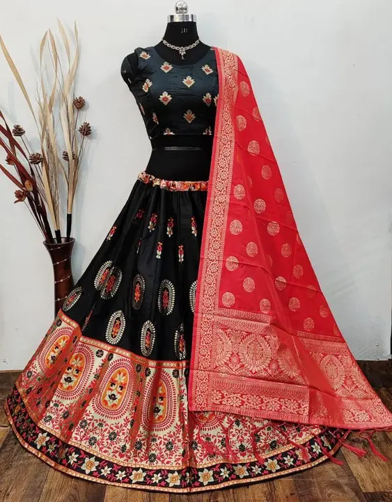 Pure Silk Designer Inner Cancan Lehenga With Banarasi Dupatta uploaded by KCPC Bandhani on 9/22/2023