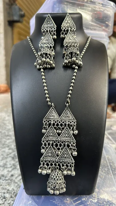 Oxidised long necklace set  uploaded by Sb designs on 9/22/2023