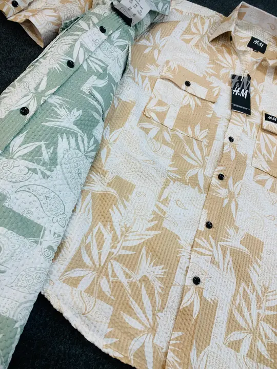 H&M PRINT DOWN SHOULDER SHIRT💯 
Size M L XL
FABRIC:-POPCORN 
9 Shades
Moq 27 pieces
Limited stock  uploaded by K.KALIA APPARELS  on 9/22/2023
