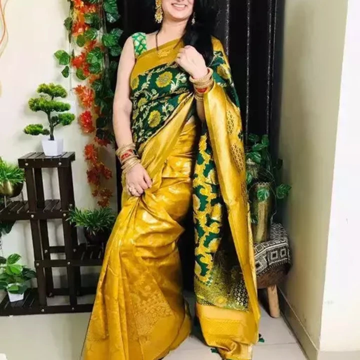 SOFT LICHI SILK CLOTH.
DESIGN : BEAUTIFUL RICH PALLU & JACQUARD WORK ON ALL OVER THE SAREE. uploaded by Mukesh creation  on 9/22/2023