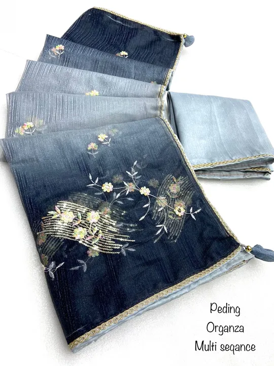 *new arrivals / organza peding 🔥 *  *fabric & work——beautiful organza  peding saree with beautiful  uploaded by Marwadi Businessmen on 9/23/2023