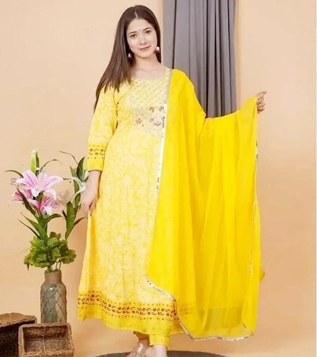 Classic Rayon Printed  Kurta, Bottom and Dupatta Set For Women uploaded by business on 9/23/2023