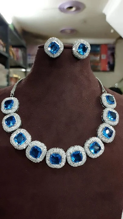 American diamond necklace set  uploaded by TKJ Fashions on 9/23/2023