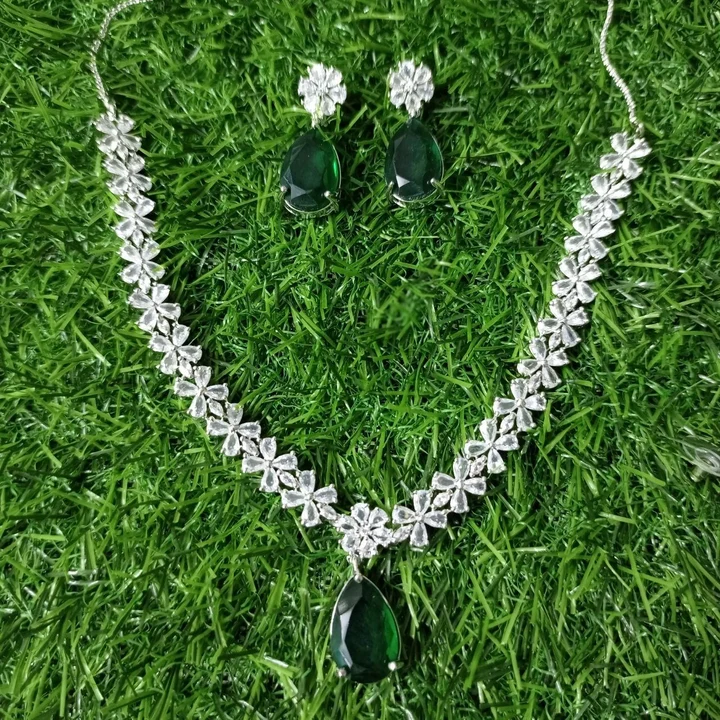 American diamond necklace set  uploaded by TKJ Fashions on 9/23/2023