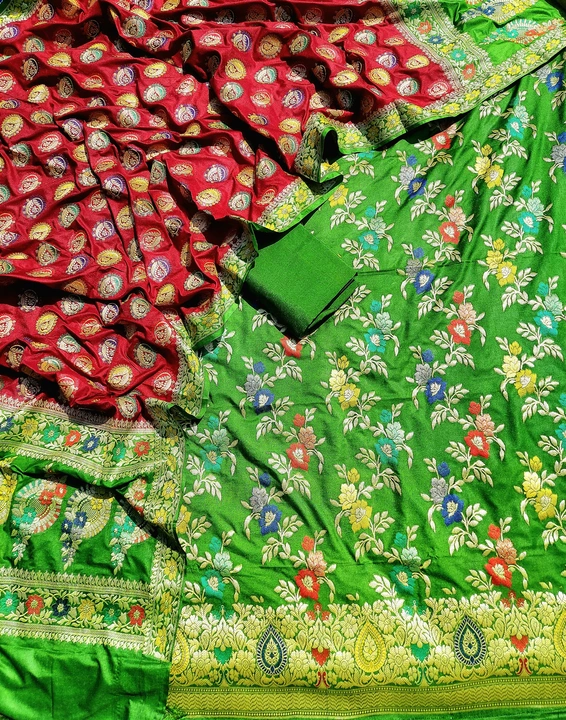 pure banarasi silk minakari zari woven suit uploaded by shaeen fabrics on 9/23/2023
