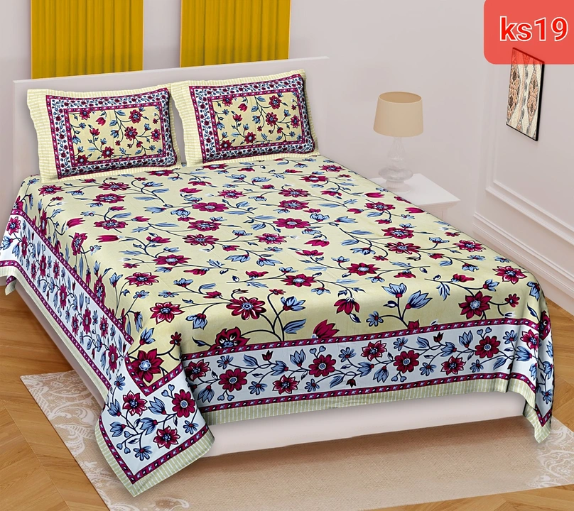 Post image Size         :         king
       90×108
        7.5×9
1 beedsheet 2 pillow cover
Weight :1 kg
100% pure cotton 
Colour fast 
Colour garanted