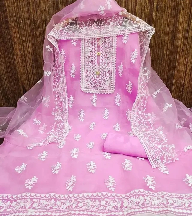 Elegant Organza Dress Material With Dupatta For Women uploaded by Dress Warld  on 9/23/2023