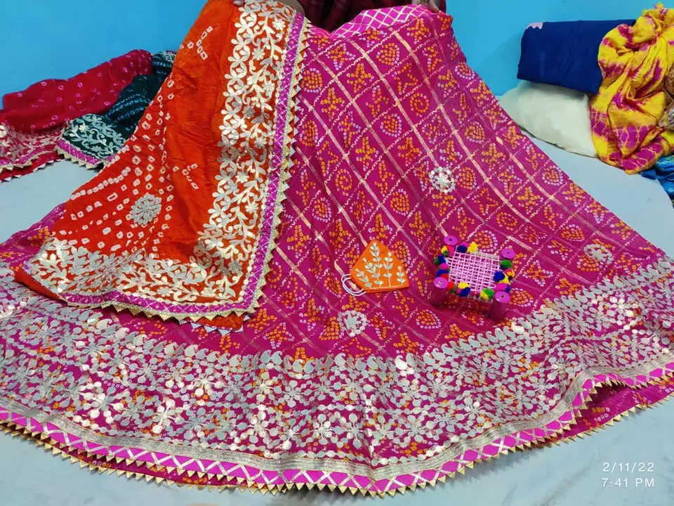 Rajasthani Kotta Doriya Traditional Print With Gotaptti Work Lehenga uploaded by business on 9/23/2023