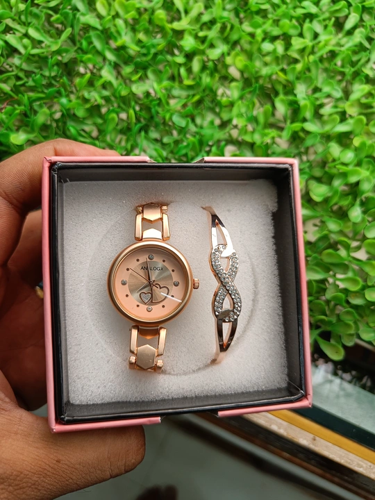 Analogx Ladies Designer Watch combo watch with bracelet heavy made in india  uploaded by business on 9/24/2023