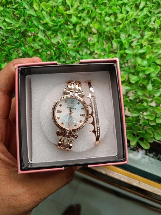 Analogx Ladies Designer Watch combo watch with bracelet heavy made in india  uploaded by Prathana Watch  on 9/24/2023