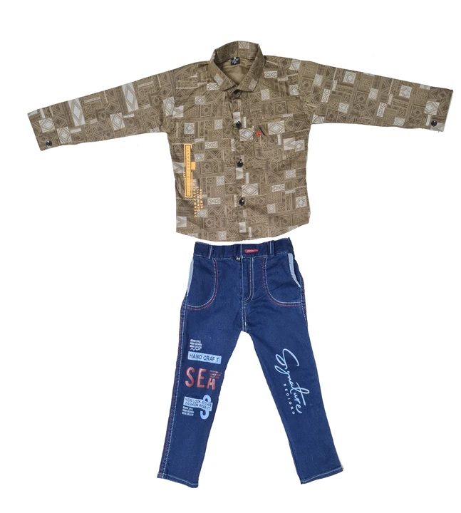 Kids boys shirts and jeans pant set  uploaded by business on 9/24/2023