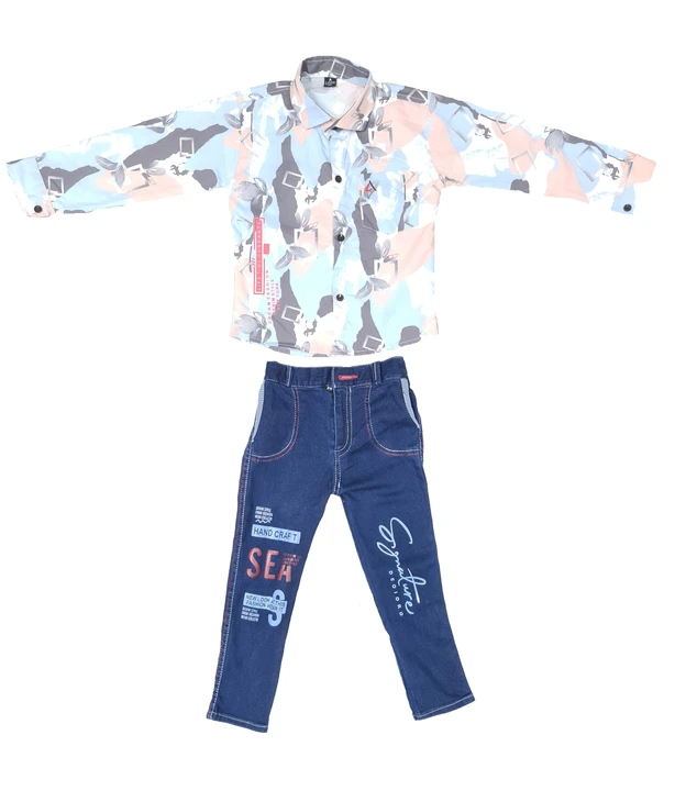 Kids boys shirts and jeans pant set  uploaded by Abjal dresses on 9/24/2023