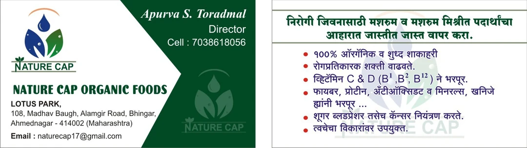 Visiting card store images of NATURE CAP ORGANIC FOODS