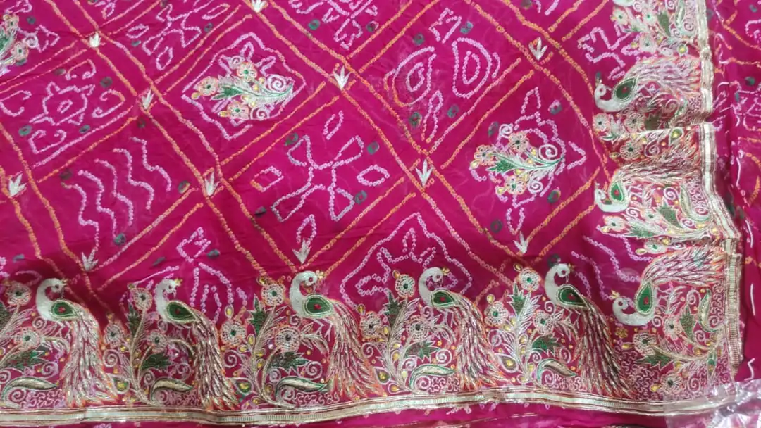 Pure crepe hand bandhni saree uploaded by business on 9/24/2023