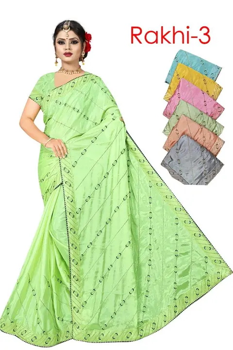 Chinon new work saree uploaded by A one saree on 9/24/2023