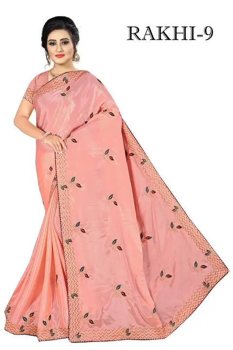 Chinon new work saree uploaded by A one saree on 9/24/2023