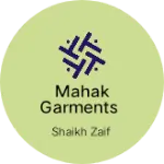Business logo of Mahak garments
