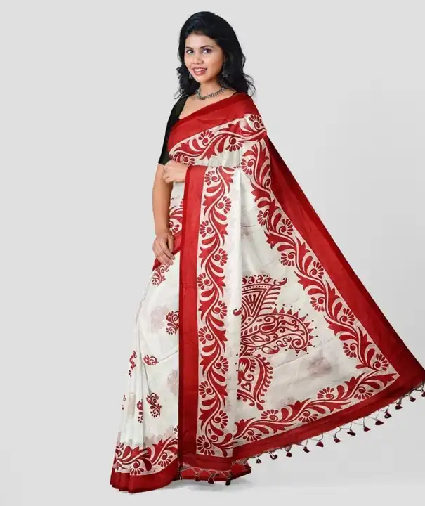 Handloom print saree  uploaded by Matri Saree Center on 9/25/2023