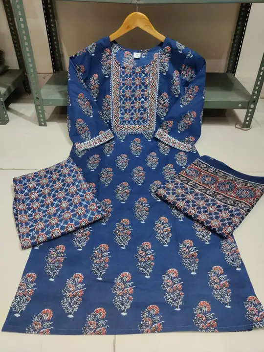 Pure Cotton Printed Heavy Sequence Hand Work Samosa Lace Kurti, uploaded by KCPC Bandhani on 9/25/2023