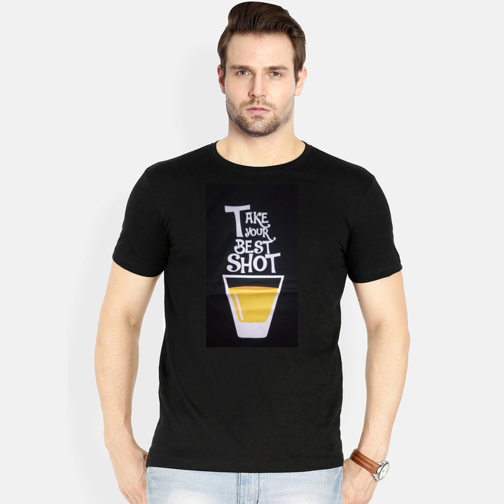 Take your best shot with our hot button printed half sleeve t-shirt! uploaded by business on 9/25/2023