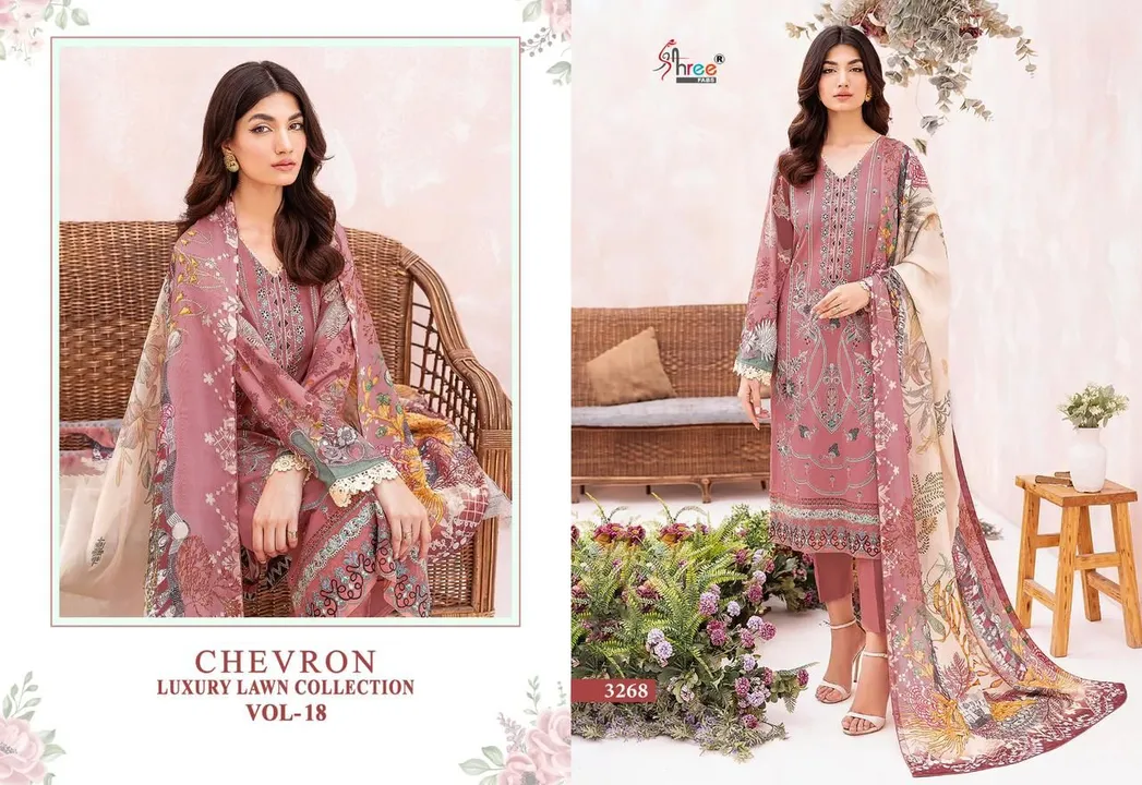 CHEVRON LUXURY LAWN COLLECTION VOL-18

TOP PURE LAWN PRINT WITH EXCLUSIVE SELF EMBROIDERY 

BOTTOM uploaded by business on 9/25/2023