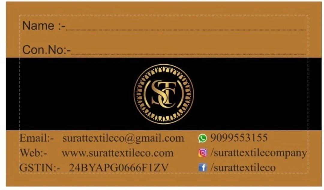 Visiting card store images of Surat Textile Co.