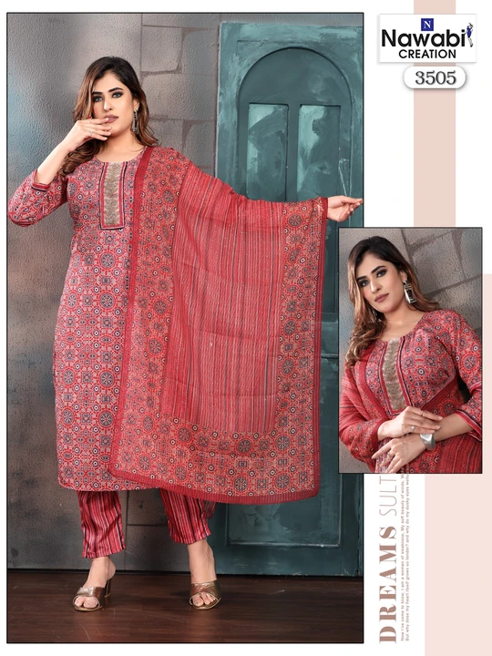 

Style: Straight Hand Work Kurti With Pant With Dupatta Set

Fabric: Muslin With Siqvance uploaded by business on 9/25/2023
