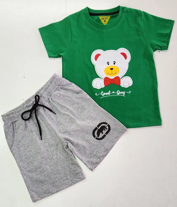Boys shorts set size 2 year 3 year 4 year 5 year 6 year 8 year (6sizes) and 5colours 100% biowash co uploaded by business on 9/25/2023