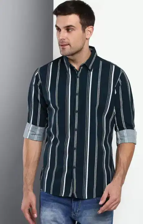 Lining strip shirt for men's  uploaded by Cotton X - Made in India  on 9/25/2023