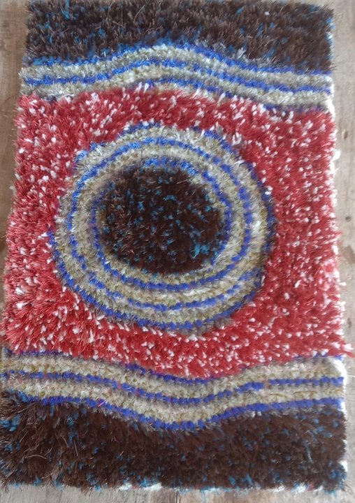 Post image Hand made door mat size 40×60cm material polister micro fibre thickness 1 inch backing canvas cloth edge banding contact for perches 9565204756
