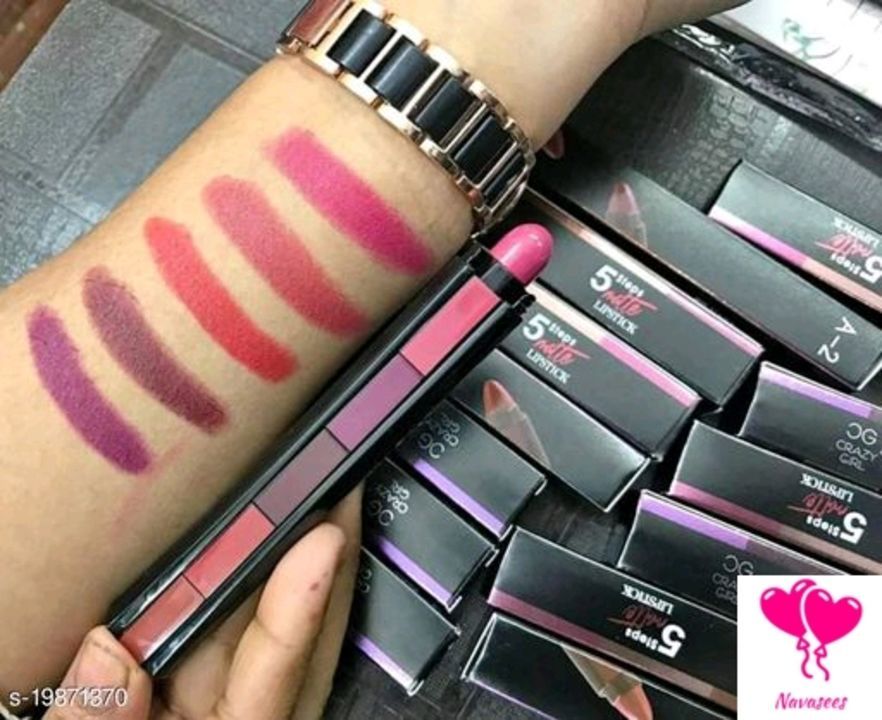 Post image Sensational Enriched Lipsticks

Finish: Matte
Color: Combo Of Different Color
Type: Crayon
Multipack: 1
Dispatch: 2-3 Days