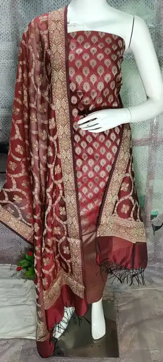 Banarsi silk Suit Contact no 8825269564 uploaded by business on 9/26/2023