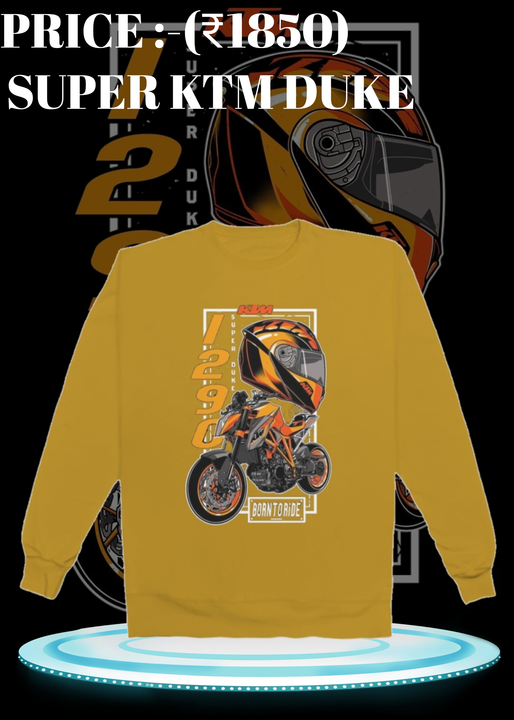 Post image If you want to buy this ktm super duke sweatshirt then contact me for the link available in 3 colors ( Velocity vermilion) (Midnight onyx) ( Turbo Gold)