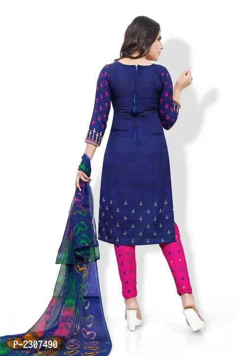 Navy Blue Printed Crepe Dress Material With Dupatta uploaded by R M online shop  on 9/26/2023