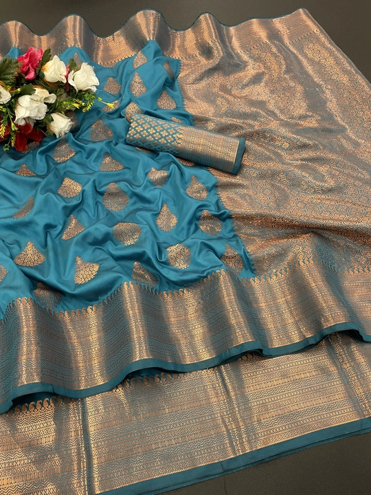 Banarasi pure silk sarees with copper zari  uploaded by business on 9/26/2023