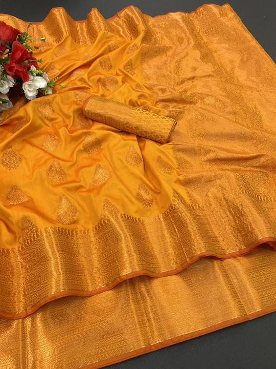 Banarasi pure silk sarees with copper zari  uploaded by Krisha Enterprise on 9/26/2023