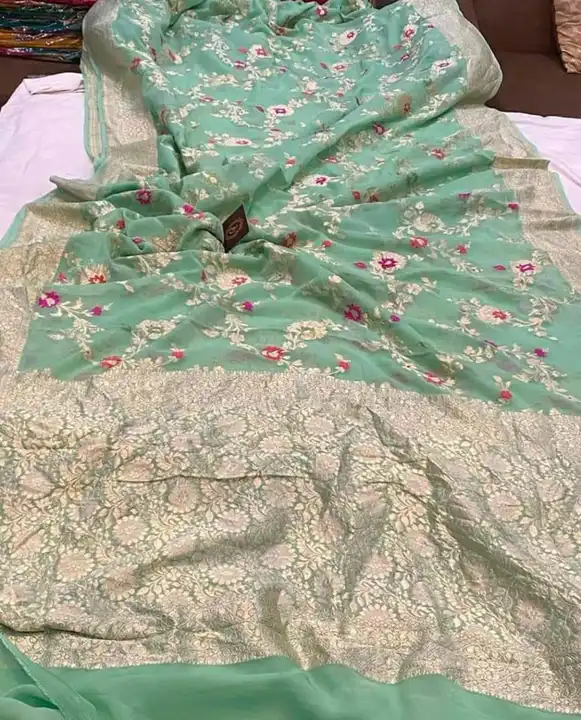 Minakari handloom Pure Khaddi Georgette Saree  uploaded by business on 9/26/2023