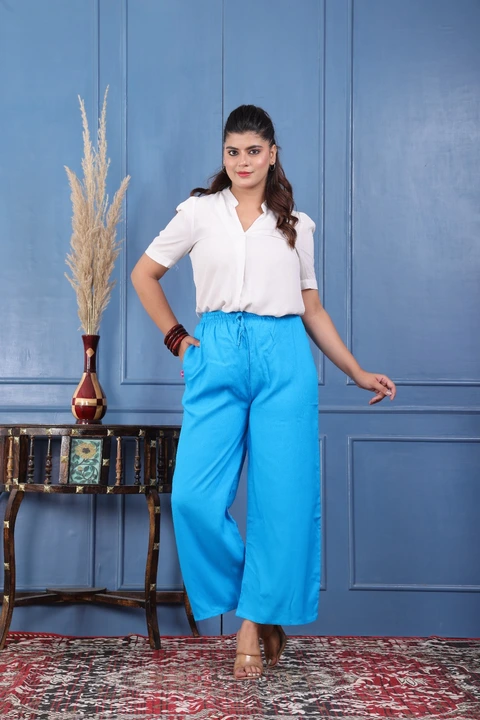 Rayon fabric plazzo with pocket uploaded by Kabir Fashion World on 9/27/2023