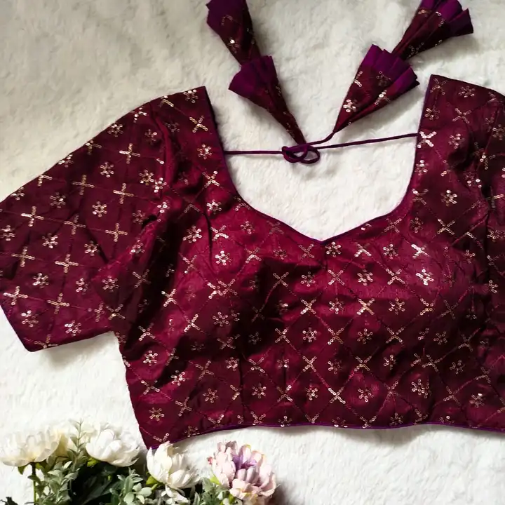 Mono silk sequence blouse uploaded by Ayush collection on 9/27/2023