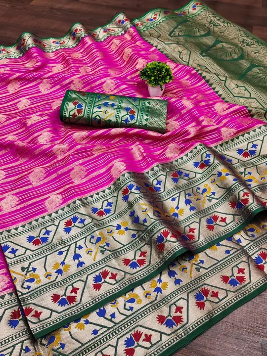Pure Lichi Silk Saree With Beautiful Gold Zari Weaving Sarees  uploaded by Manasvi Enterprise on 9/27/2023