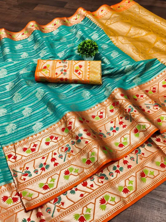 Pure Lichi Silk Saree With Beautiful Gold Zari Weaving Sarees  uploaded by Manasvi Enterprise on 9/27/2023