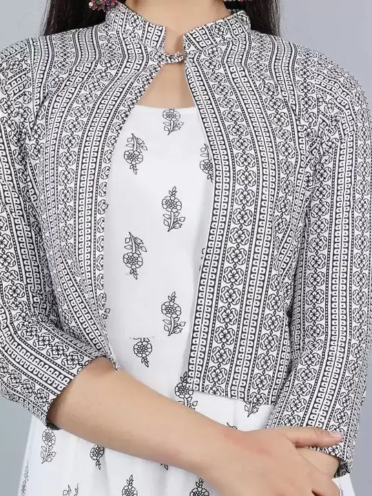 New sara Rayon Angrakha style sleeve cut kurti & jacket  uploaded by F.K Fashion on 9/27/2023