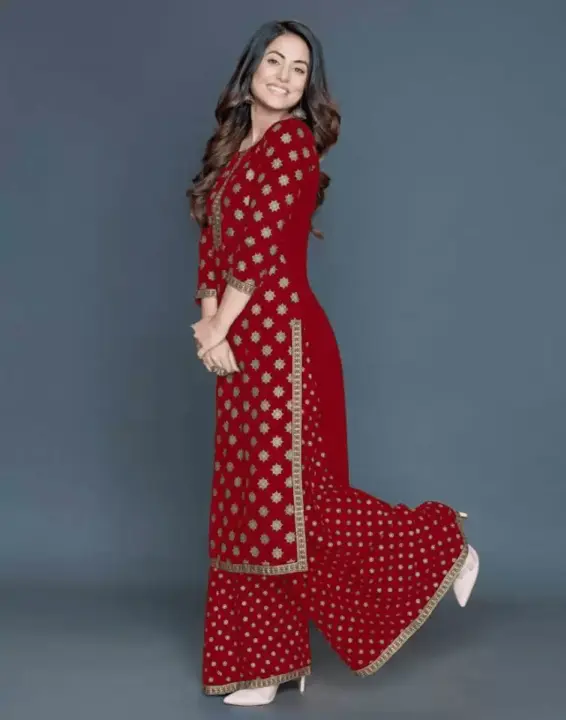 New Hina Khan Printed Kurti & Plazo uploaded by F.K Fashion on 9/27/2023