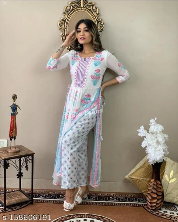 New Harnaz Nayra Cut Kurti & Pant uploaded by F.K Fashion on 9/27/2023