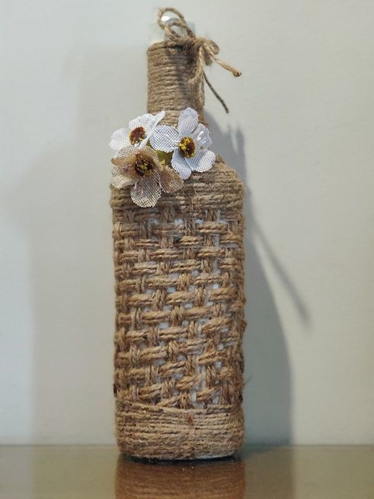 Beautiful jute basket work with white and brown jute flowers  uploaded by Flawless handicrafts on 7/17/2020