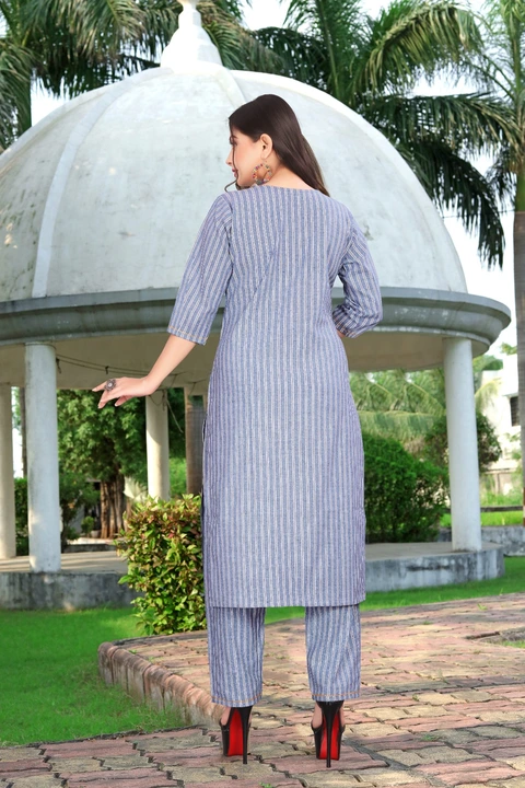 KHADI COTTON KURTI WITH BOTTOM WEAR FOR WOMEN uploaded by DBROTHERS FASHION on 9/27/2023