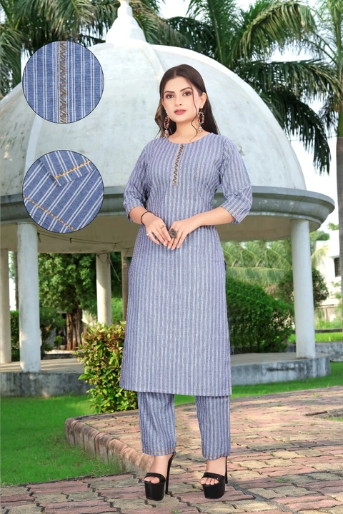 KHADI COTTON KURTI WITH BOTTOM WEAR FOR WOMEN uploaded by business on 9/27/2023
