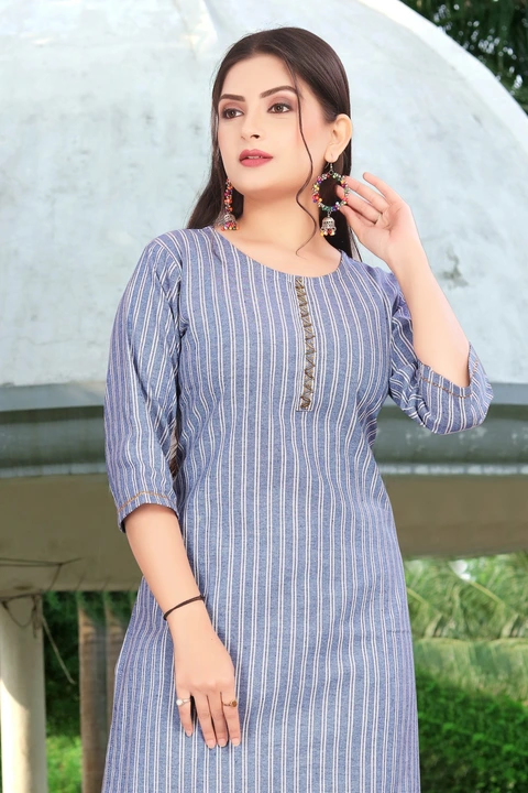 KHADI COTTON KURTI WITH BOTTOM WEAR FOR WOMEN uploaded by DBROTHERS FASHION on 9/27/2023
